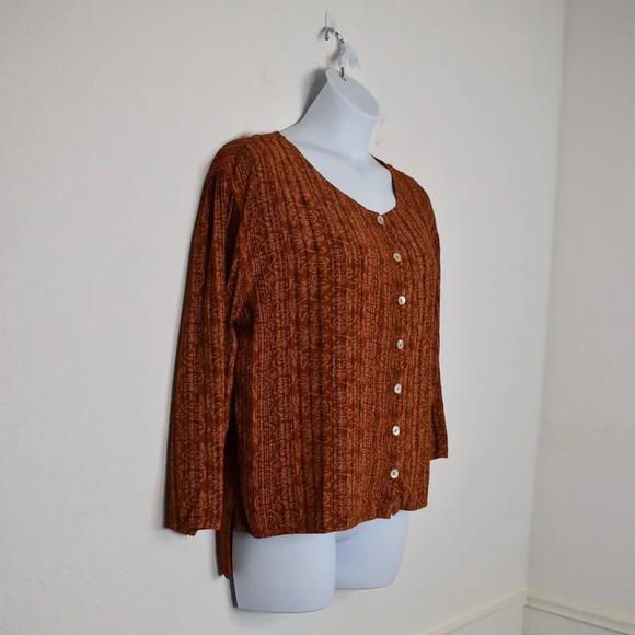 UNO Danmark Floral Blouse Button Down Sz O/S Drawstring Back Boho Cottagecore - Picture 3 of 16